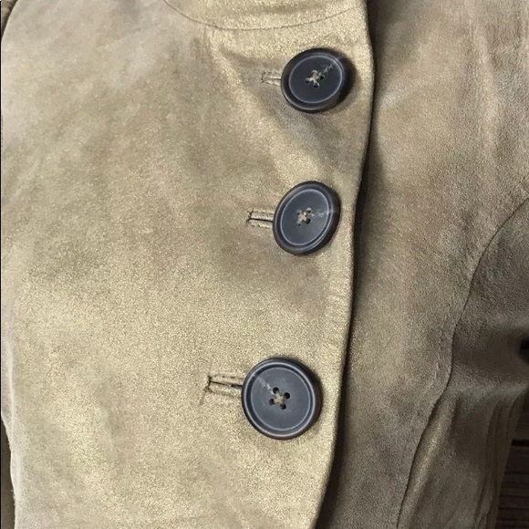 Tan gold leather crop jacket - Picture 3 of 5